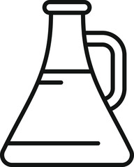 Poster - Line icon of a chemistry flask containing chemical liquid