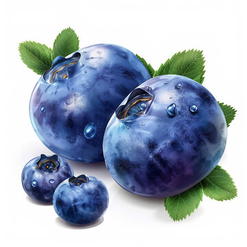 Blueberry isolated white background