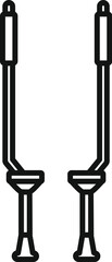 Sticker - Minimalist line drawing of jumping stilts, representing outdoor play, sports, and circus entertainment