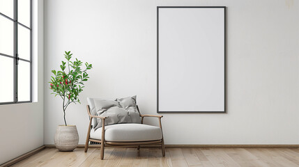 Wall Mural - Minimalist Living Room with a Blank Canvas