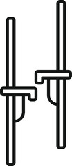 Poster - Kid stilts icon outline, game and play, childhood fun, simple style