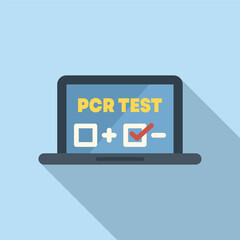 Poster - Laptop showing pcr test result, positive result is checked