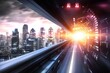 © Leo Rohmann - AI Cityscape with Glowing Digital Elements and Futuristic Buildings