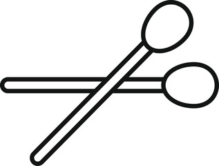 Poster - Simple line icon of two cotton buds crossing, perfect for representing ear cleaning or hygiene