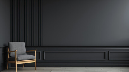 Wall Mural - Minimalist Modern Interior Design with a Grey Armchair