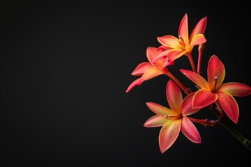 Wall Mural - flower Photography, Epidendrum, copy space on right, close up, Isolated on Black Background