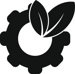 Sticker - Simple style black and white icon representing the concept of eco friendly industry