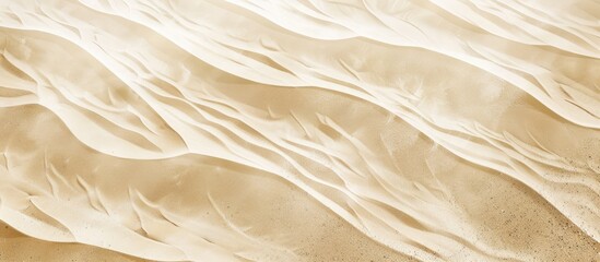 Wall Mural - Sandy Beach Background with Wave Desert Pattern and Beige Dune Surface Mockup, Top View Sand Texture with Ample Copy Space