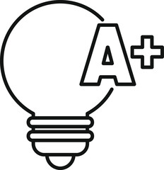 Poster - simple light bulb drawing is being combined with an a plus symbol representing an excellent idea