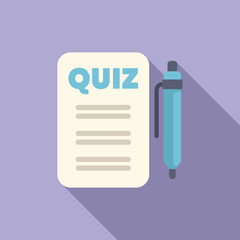 Poster - quiz paper with pen representing online test or examination
