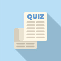 Poster - online quiz taking showing test paper for school exam or university admission