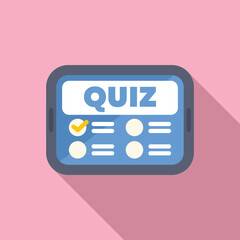 Poster - online quiz app showing test results on a tablet screen, mobile exam, online education concept
