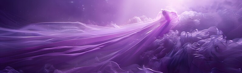 Wall Mural - Purple background with swaying cloth.