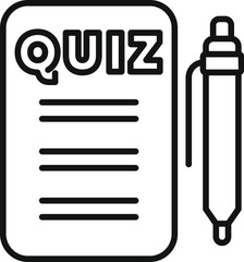 Sticker - Icon of a multiple choice quiz form being filled with a pen