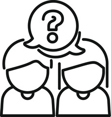 Poster - two business people are thinking about a solution for their business problem