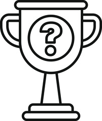 Poster - simple icon of a trophy with a question mark in the center, representing an unknown winner