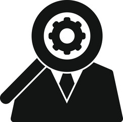 Poster - Business headhunting concept searching for perfect candidate with magnifying glass