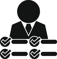 Poster - businessman is approving all items on checklist