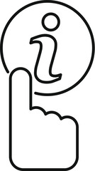 Poster - outline of a hand with index finger pointing at an information symbol
