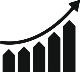 Poster - growing bars chart is showing market increase success