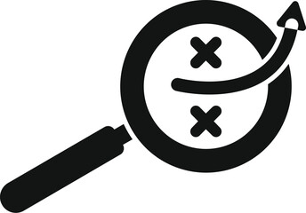 Poster - Magnifying glass is analyzing a chart showing financial growth with an arrow pointing up