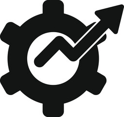 Poster - Performance growth gear with arrow going up representing business success