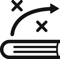 Poster - arrow is going over a book and avoiding cross marks symbolizing problem solving