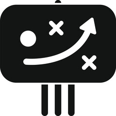 Poster - This black and white icon of a flipchart is showing a strategy for business growth