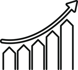 Poster - Simple line chart is depicting positive growth with an arrow pointing up