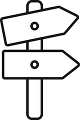 Poster - simple line drawing of a signpost with two blank arrows pointing in different directions