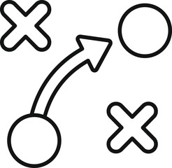 Poster - strategy planning is being visualized with an arrow avoiding obstacles to reach a goal