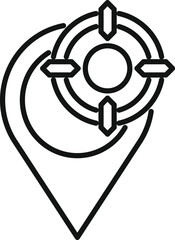 Poster - Location pin pointing target location icon showing the exact position of a place or object on a map