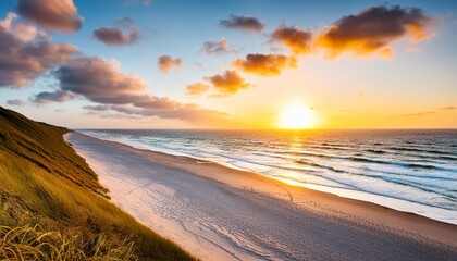 Canvas Print - sunset at the north sea coast sylt schleswig holstein germany