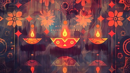 Wall Mural - Happy diwali design background.