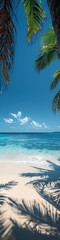 Wall Mural - An illustration of a beautiful beach with clear blue water. 