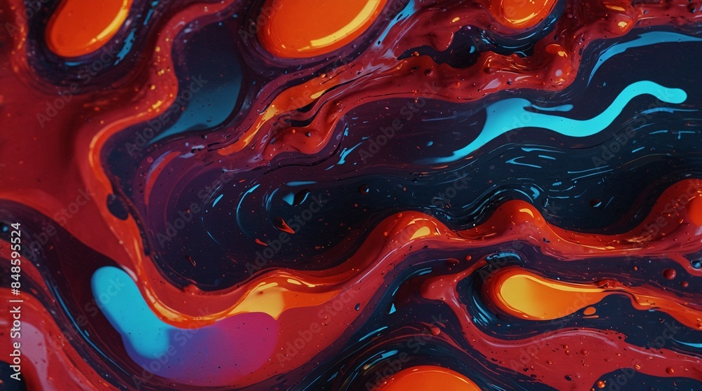 Abstract Fluid Art Featuring Vibrant Colors and Dynamic Swirls in a ...
