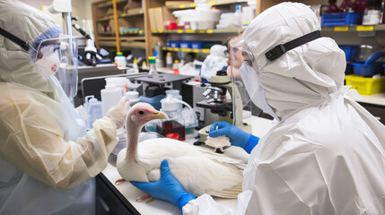 Bird Flu Defense: Researchers in Hazmat Suits Study Poultry