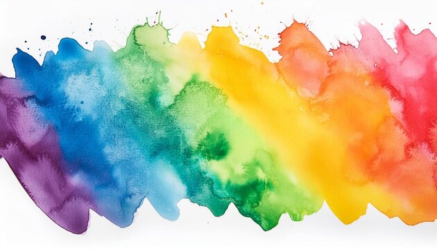 happy rainbow watercolor banner background on white pure vibrant watercolor colors creative paint gradients splashes and stains