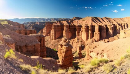 Wall Mural - charyn canyon is a canyon on the sharyn river in kazakhstan east of almaty landscape on a clear sunny day in summer