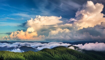 Wall Mural - rainbow clouds in a surreal sky