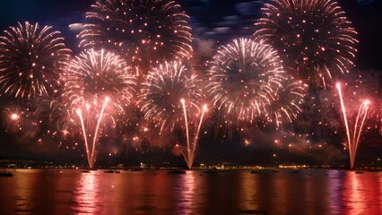 Leinwandbilder - anniversary celebration new year fireworks
