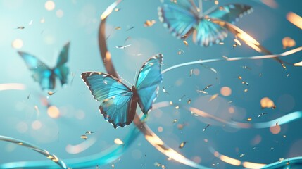 The blue colour butterfly are flying UHD wallpaper