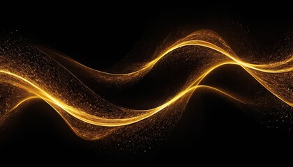 Poster - sparkling luxury gold waves background on black background. premium design for wallpaper