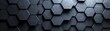 © tinnakorn - Abstract pattern of dark gray hexagonal shapes.
