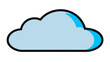 © ArtWorld - Cloud graphic on the background, Minimalistic cloud shape on the background representing a weather-related feature or application.