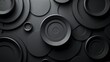 © tinnakorn - Abstract black and white background with overlapping circles in various sizes, creating a 3D effect.