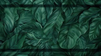 Sticker - Tropical Green Leaves Background