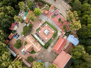 Wall Mural - High angle view of Wat Phra That Khao Noi one of the most tourist attraction places in Nan province of northern Thailand. 