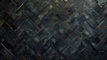 Poster - Old black wood parquet background