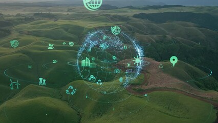 Aufkleber - Natural scenery and environmental technology concept
